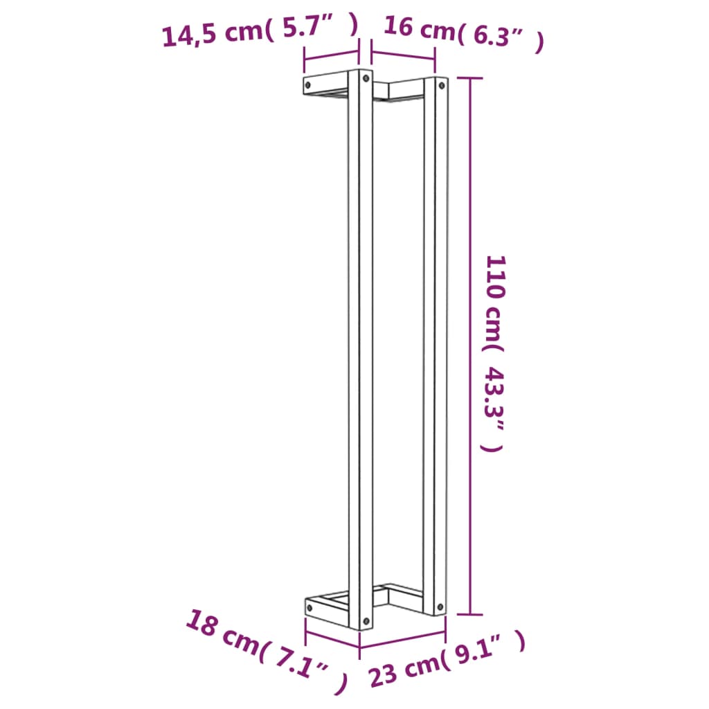 vidaXL Towel Rack White 23x18x110 cm Solid Wood Pine