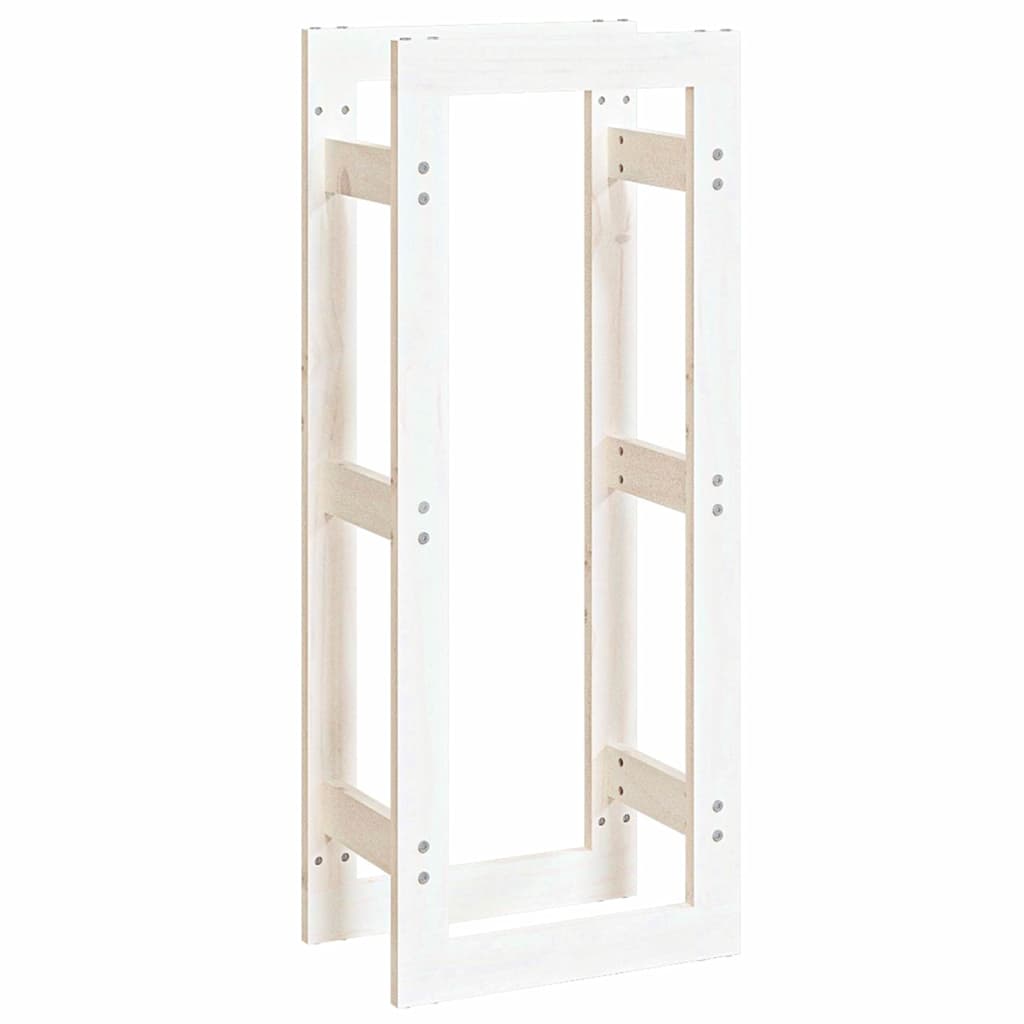 822408 vidaXL Firewood Rack White 41x25x100 cm Solid Wood Pine
