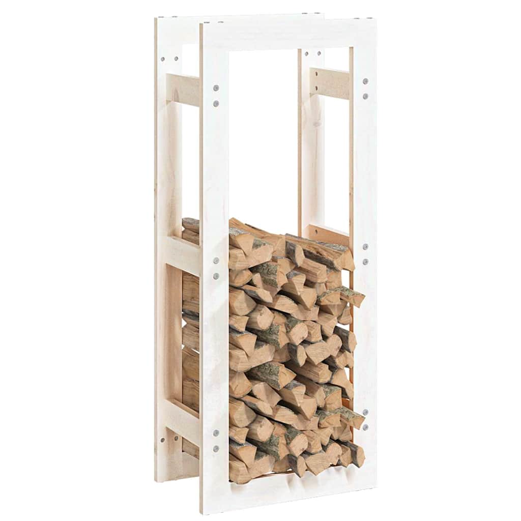 822408 vidaXL Firewood Rack White 41x25x100 cm Solid Wood Pine