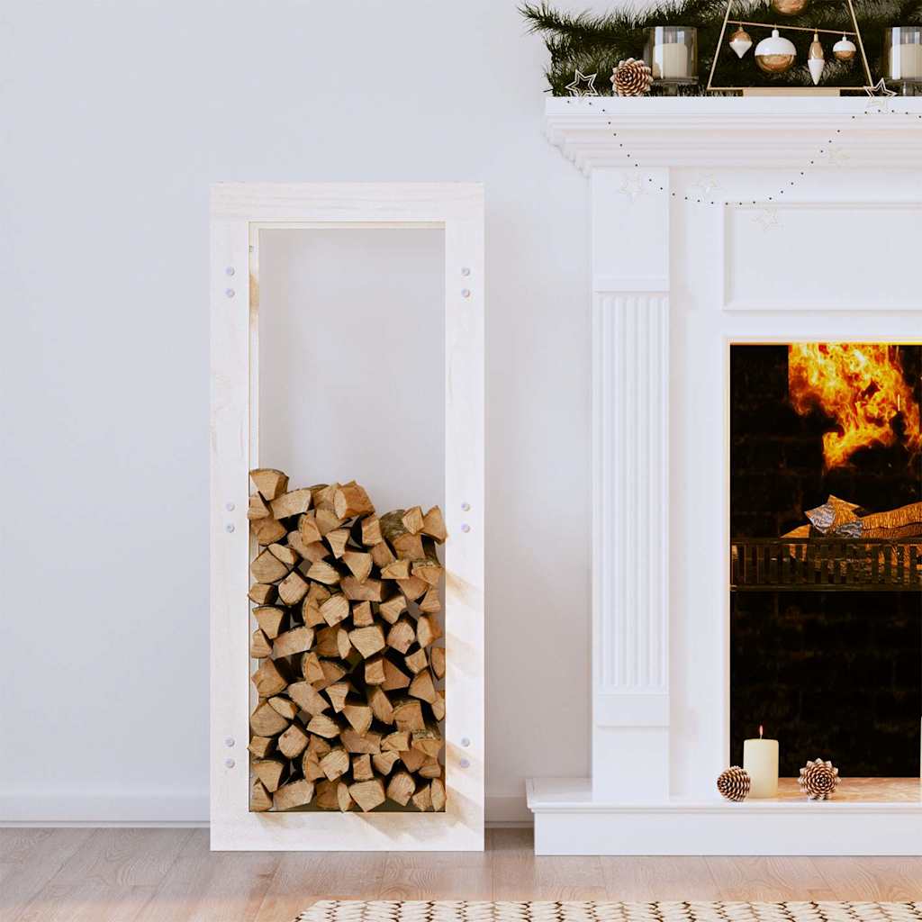 822408 vidaXL Firewood Rack White 41x25x100 cm Solid Wood Pine