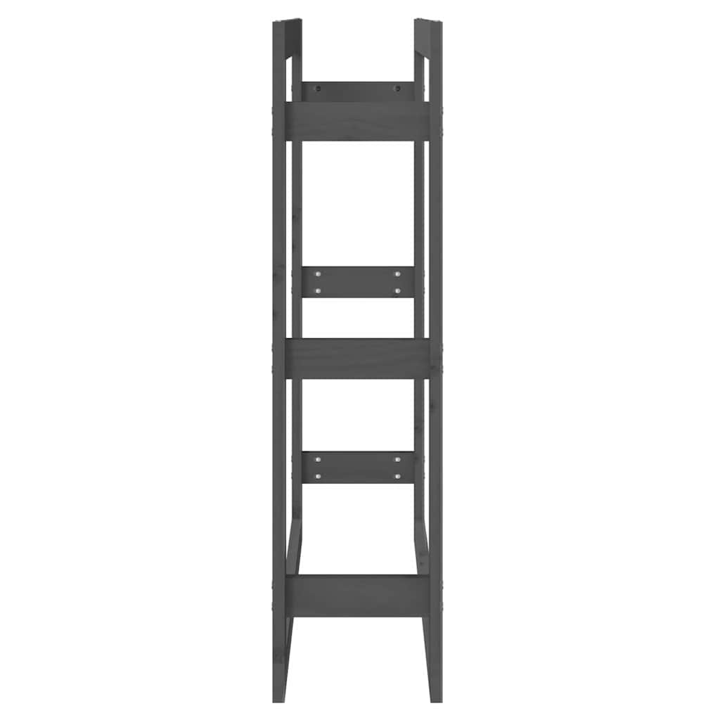 Firewood Rack Grey 80x25x100 cm Solid Wood Pine