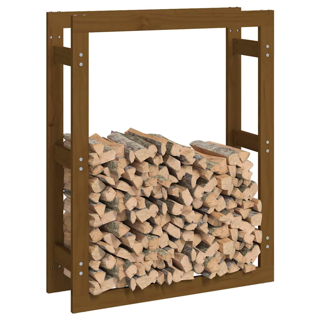 Firewood Rack Honey Brown 80x25x100 cm Solid Wood Pine