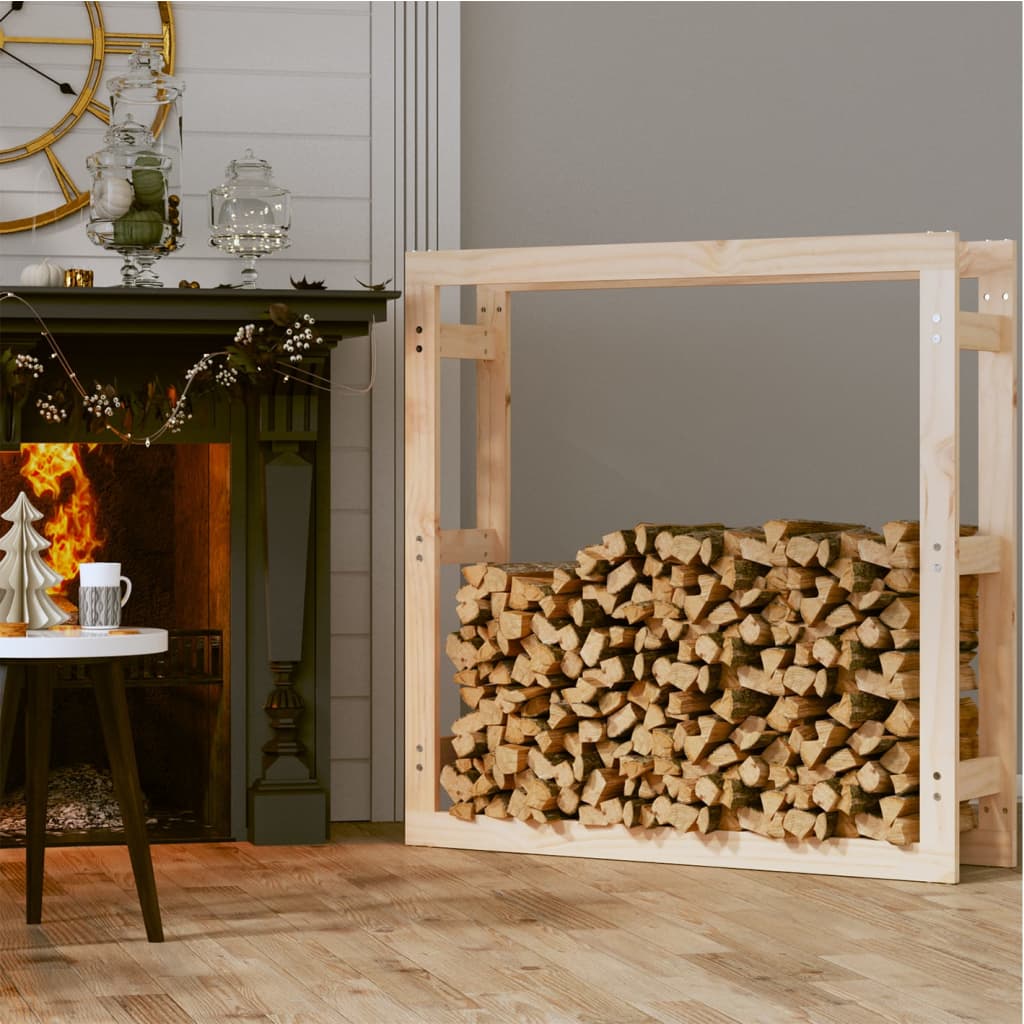 vidaXL Firewood Rack 100x25x100 cm Solid Wood Pine