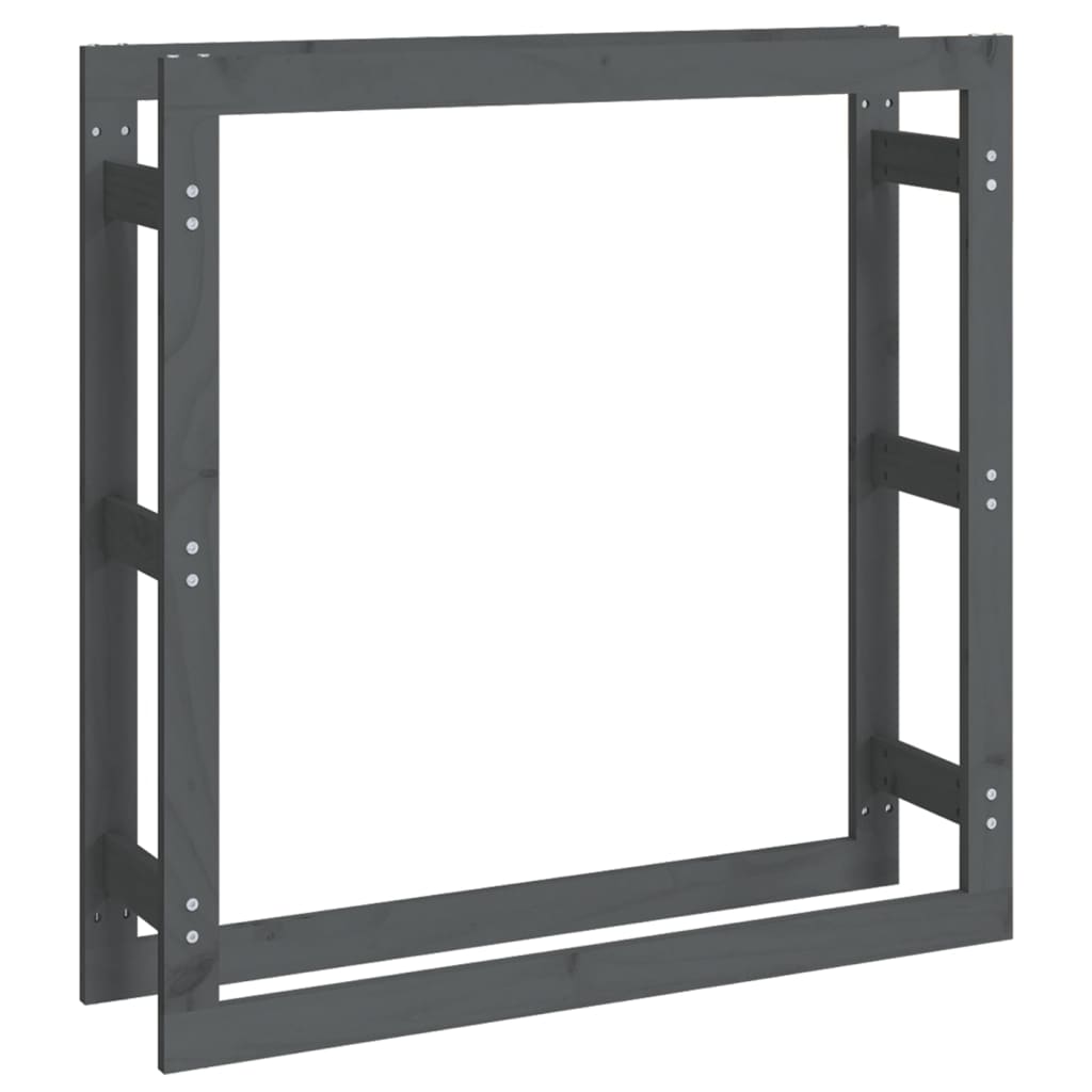 Firewood Rack Grey 100x25x100 cm Solid Wood Pine