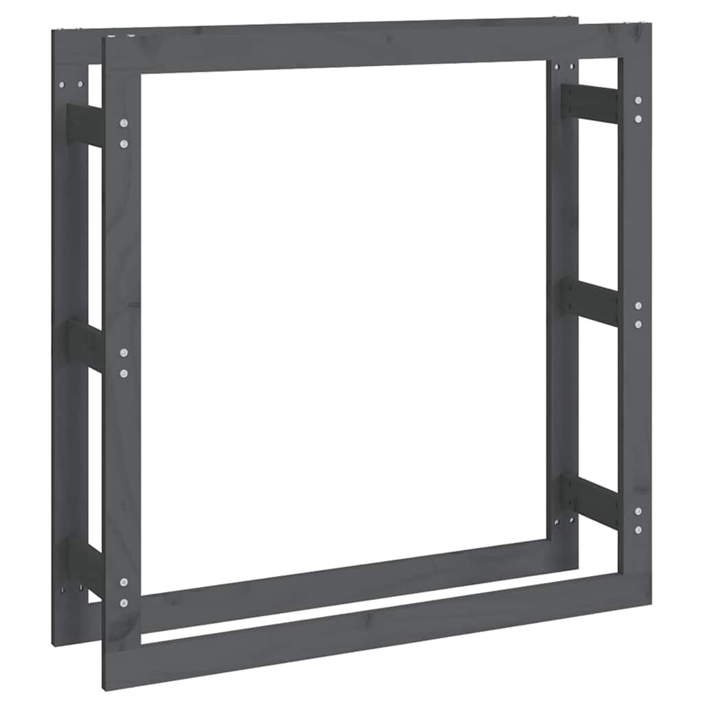 Firewood Rack Grey 100x25x100 cm Solid Wood Pine