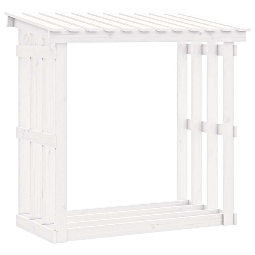 Firewood Rack White 108x64,5x109 cm Solid Wood Pine