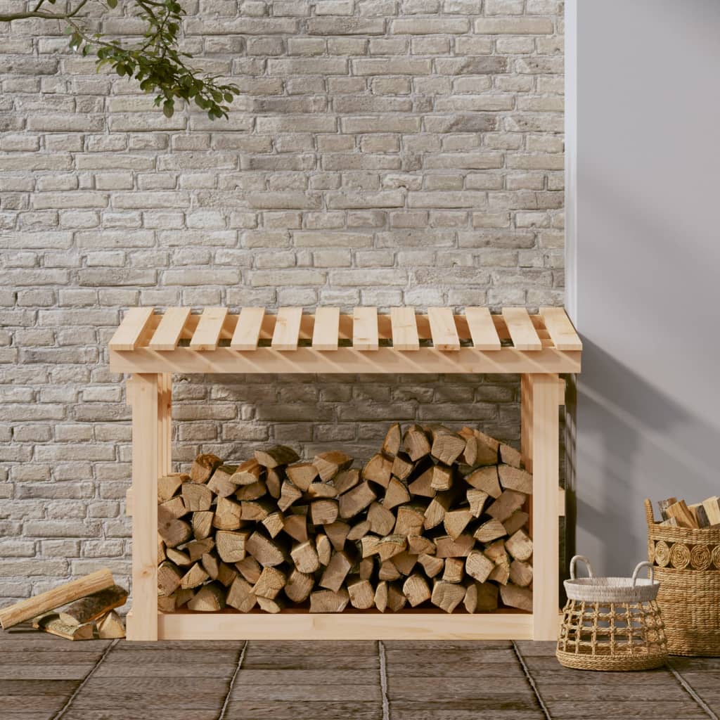 vidaXL Firewood Rack 108x64.5x77 cm Solid Wood Pine