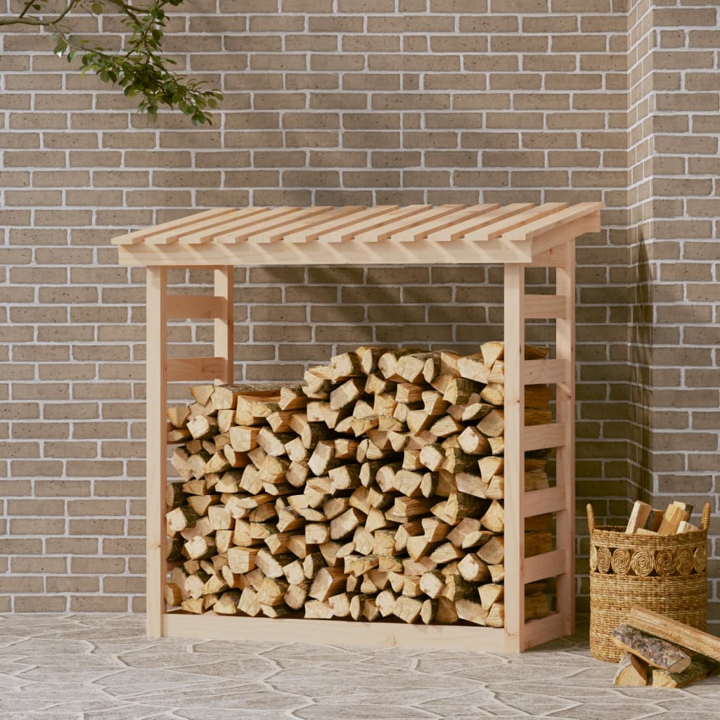 vidaXL Firewood Rack 108x64.5x110 cm Solid Wood Pine