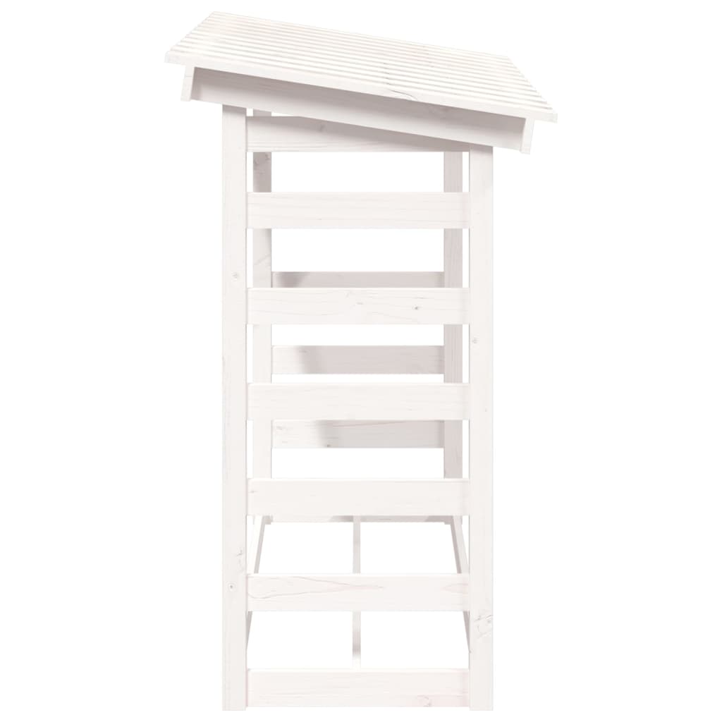 Firewood Rack White 108x64.5x110 cm Solid Wood Pine