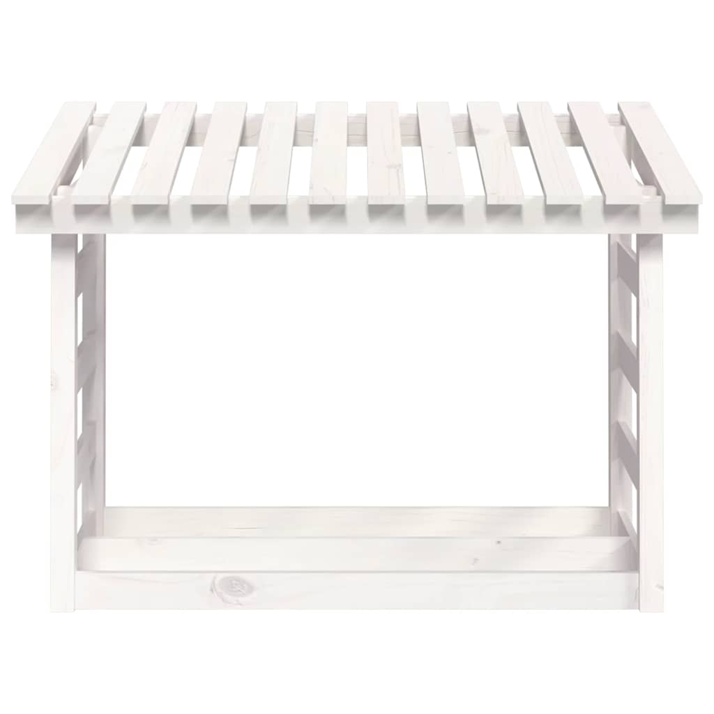 Firewood Rack White 108x64.5x78 cm Solid Wood Pine