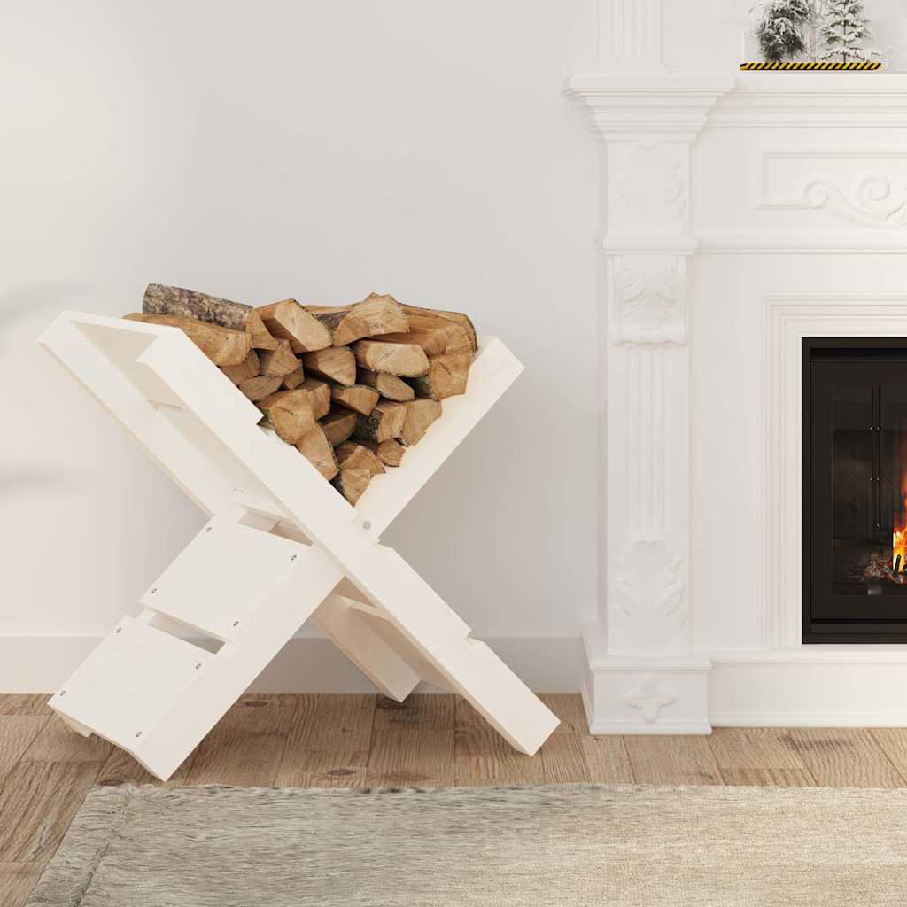 822448 vidaXL Log Holder White 47x39,5x48 cm Solid Wood Pine