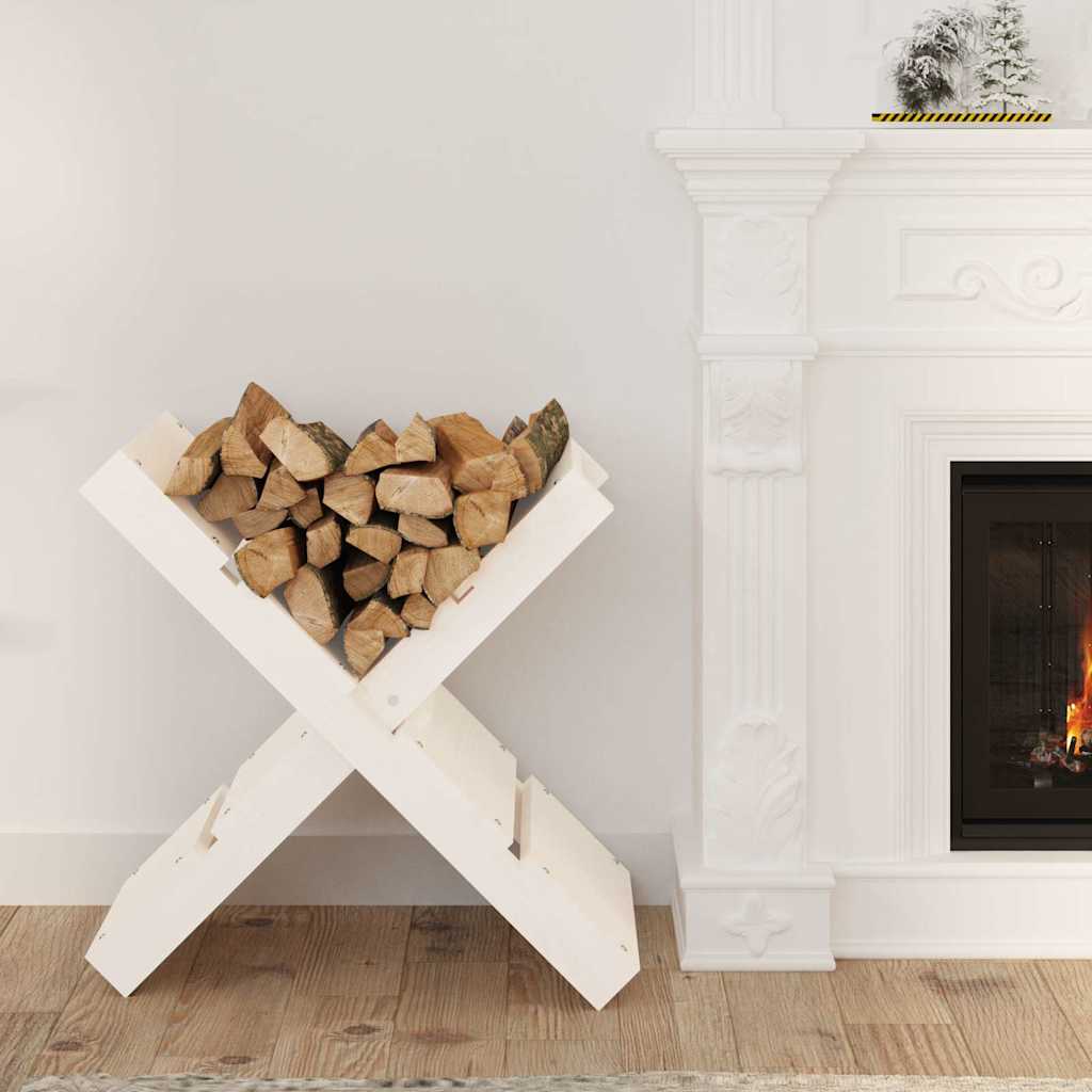 822448 vidaXL Log Holder White 47x39,5x48 cm Solid Wood Pine