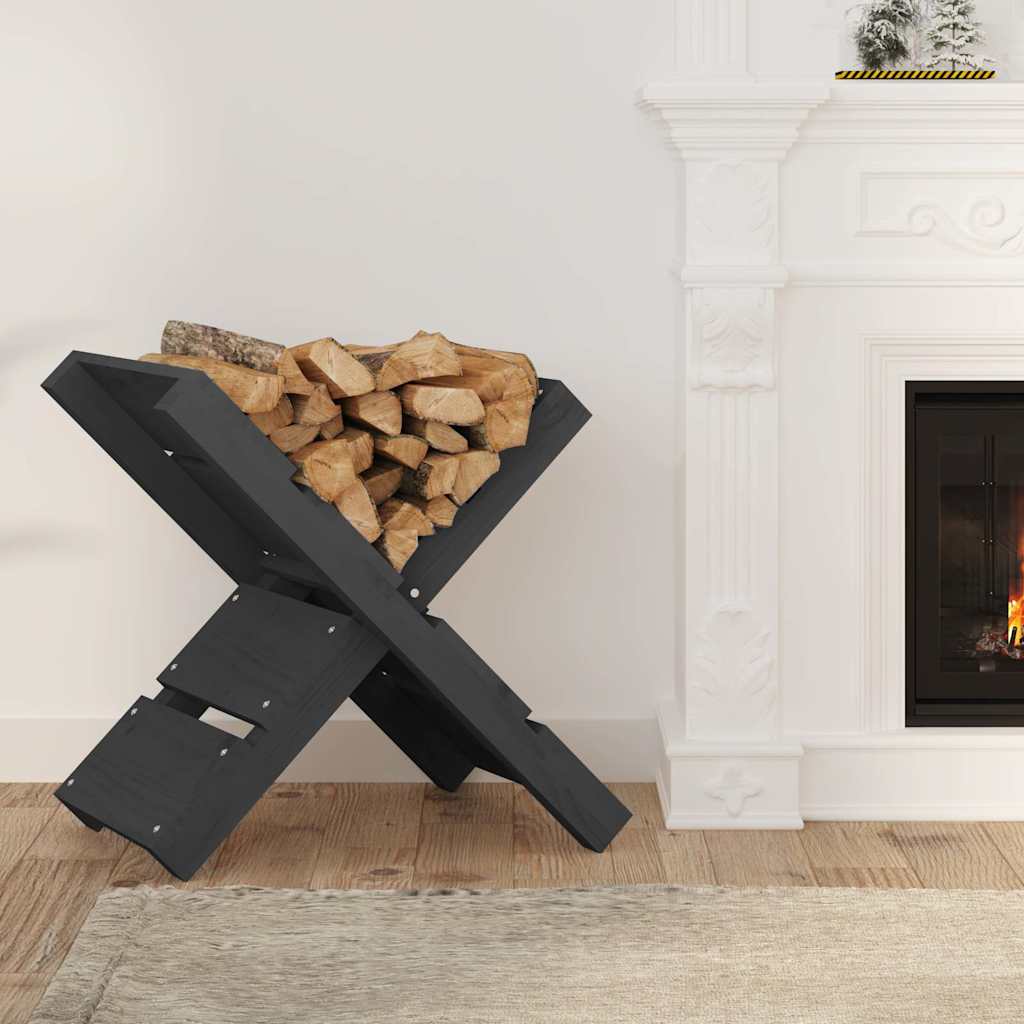 822449 vidaXL Log Holder Grey 47x39,5x48 cm Solid Wood Pine