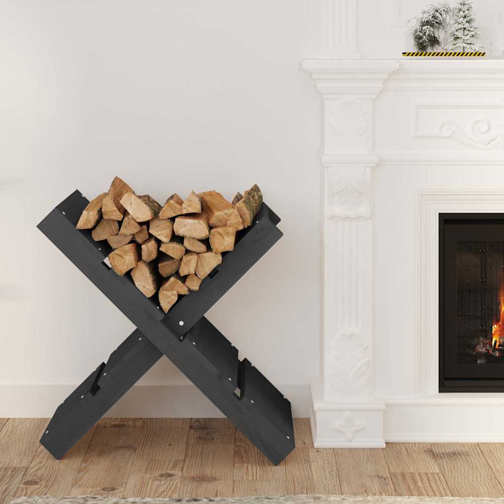 822449 vidaXL Log Holder Grey 47x39,5x48 cm Solid Wood Pine