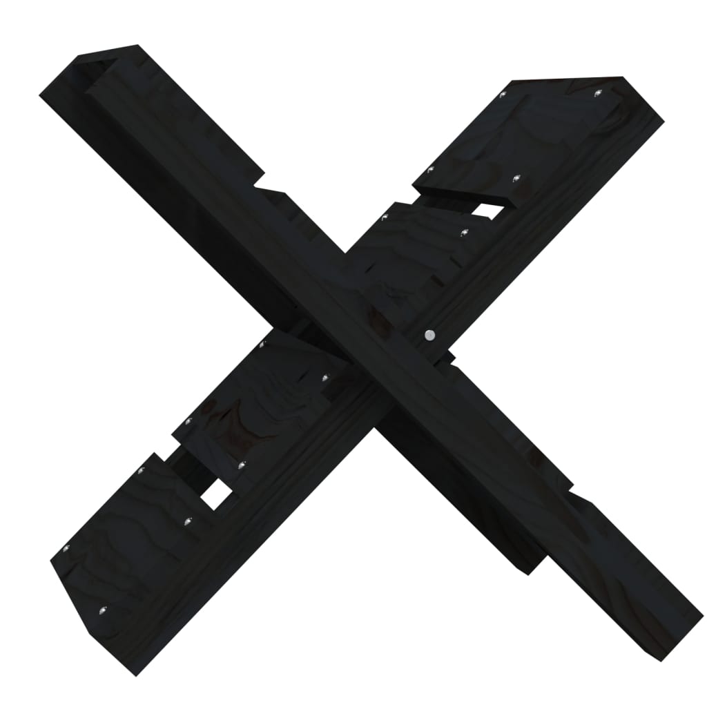 822451 vidaXL Log Holder Black 47x39,5x48 cm Solid Wood Pine