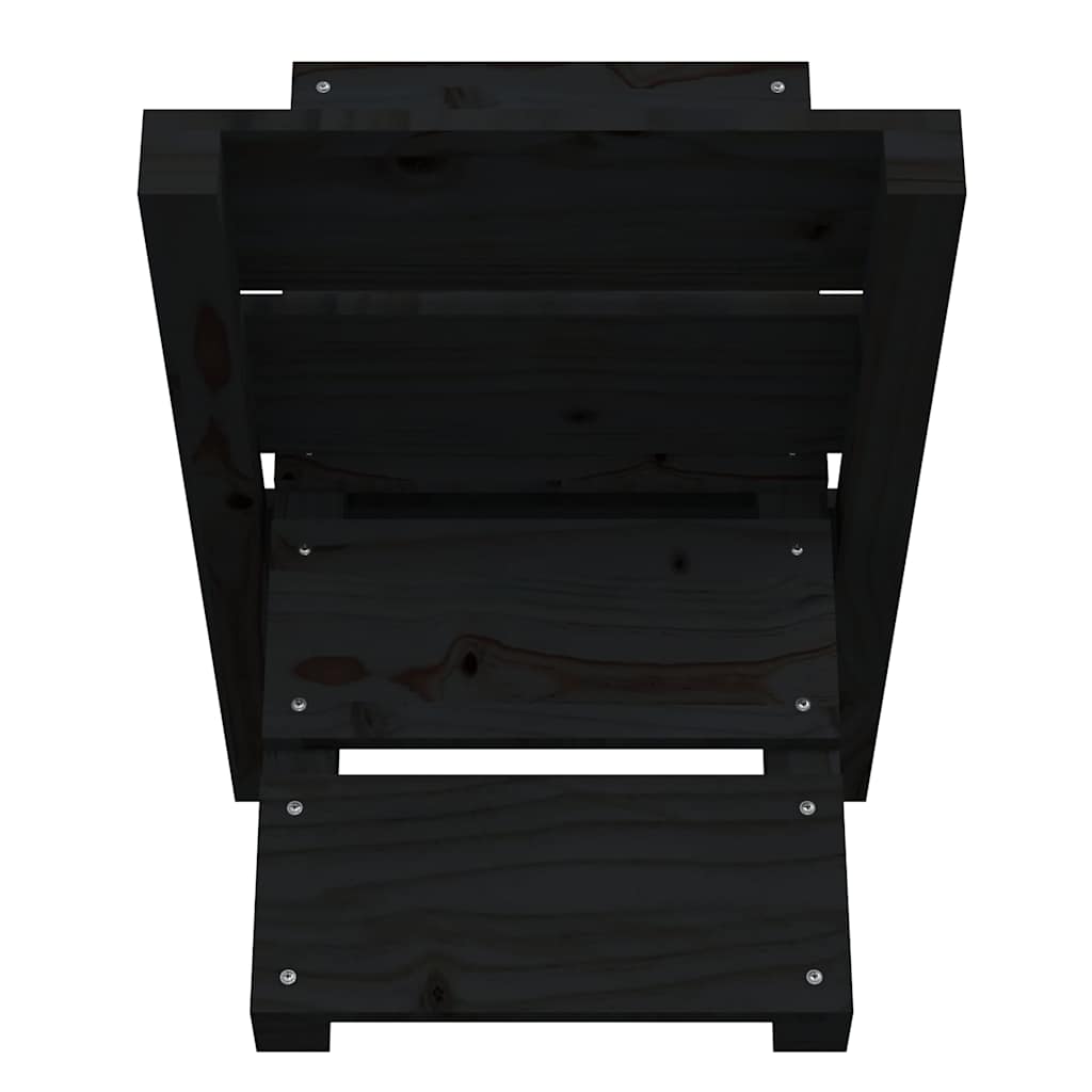 822451 vidaXL Log Holder Black 47x39,5x48 cm Solid Wood Pine