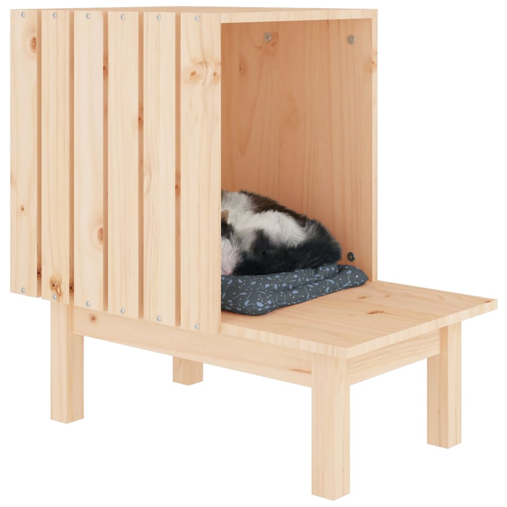 vidaXL Cat House 60x36x60 cm Solid Wood Pine