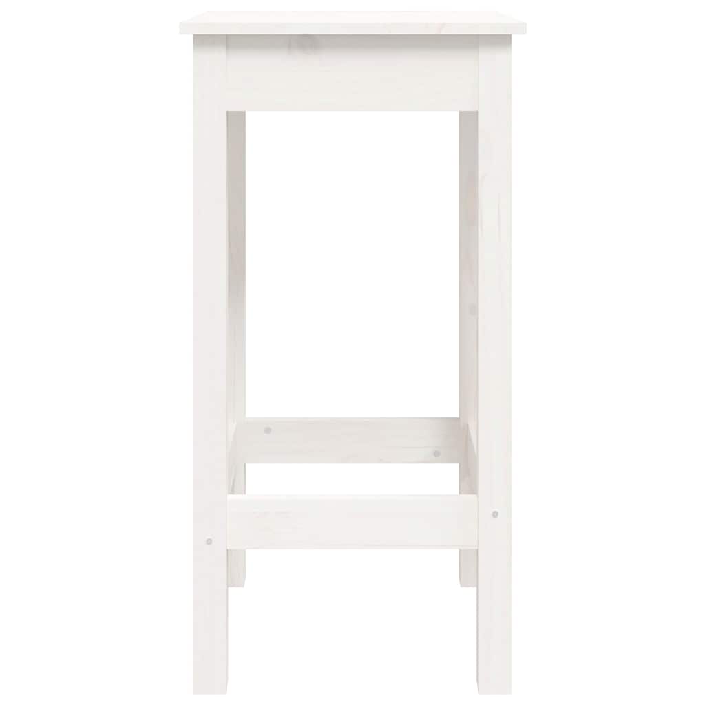 3 Piece Bar Set White Solid Wood Pine