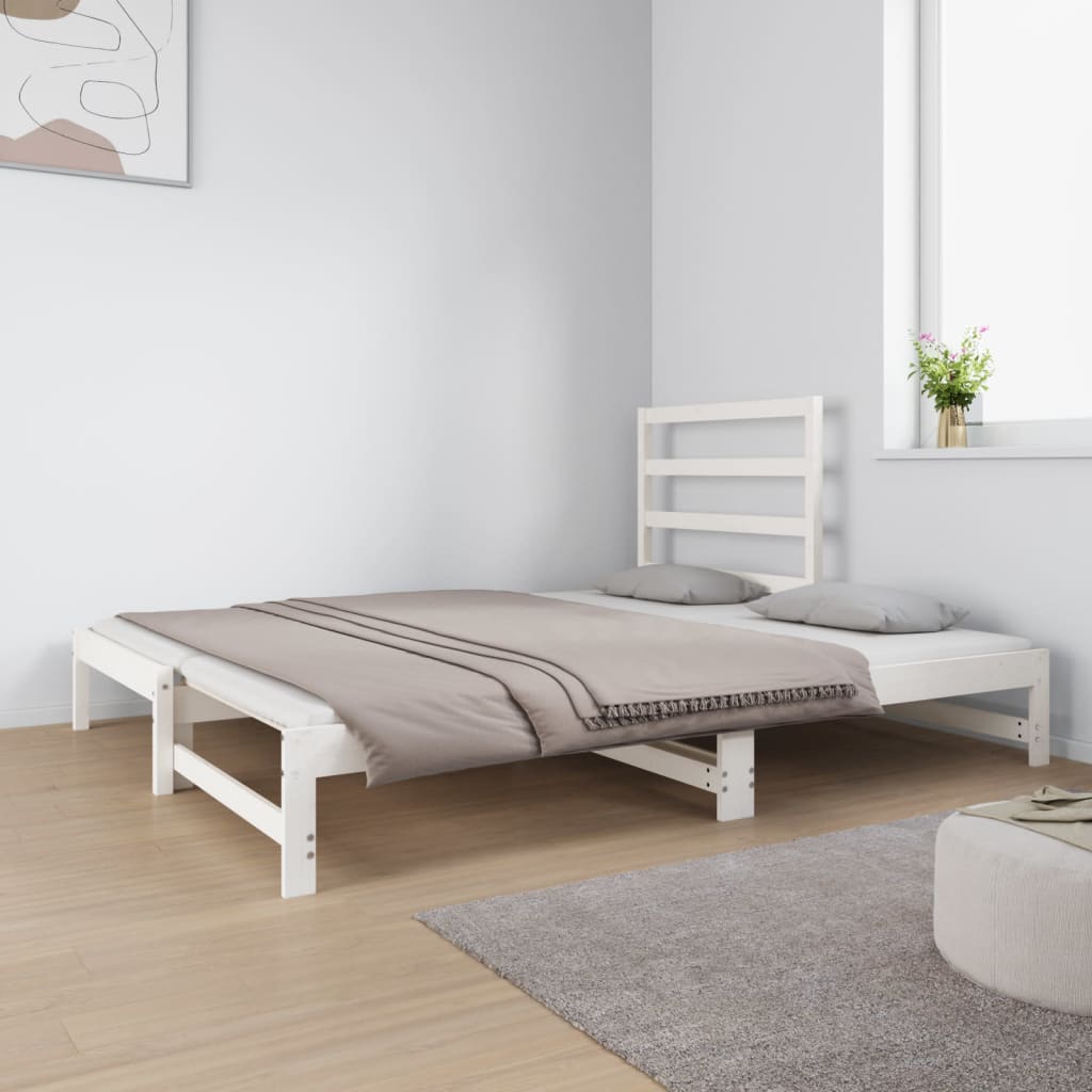 Pull-out Day Bed without Mattress White 2x(90x190) cm