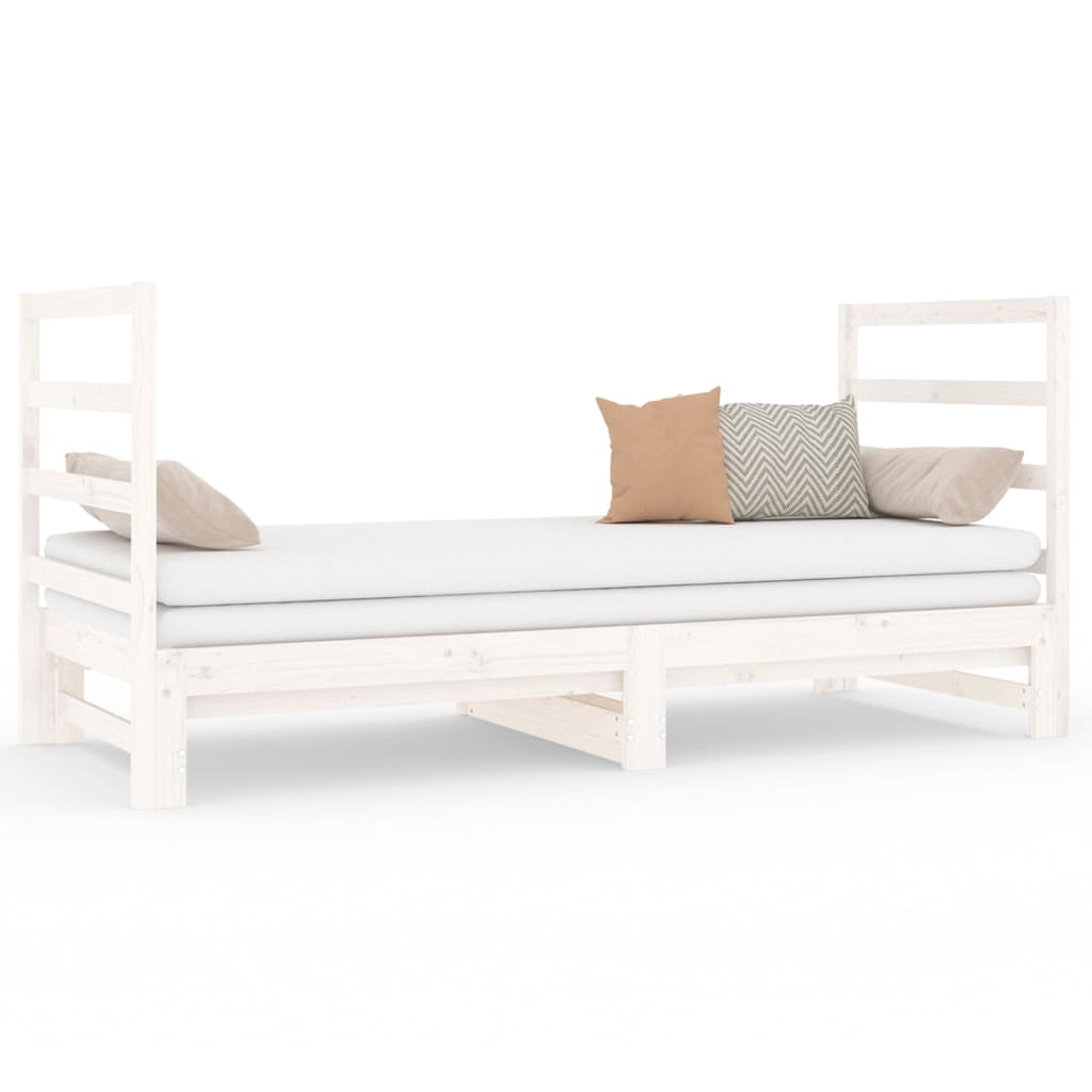 vidaXL Pull-out Day Bed without Mattress White 2x(90x190) cm