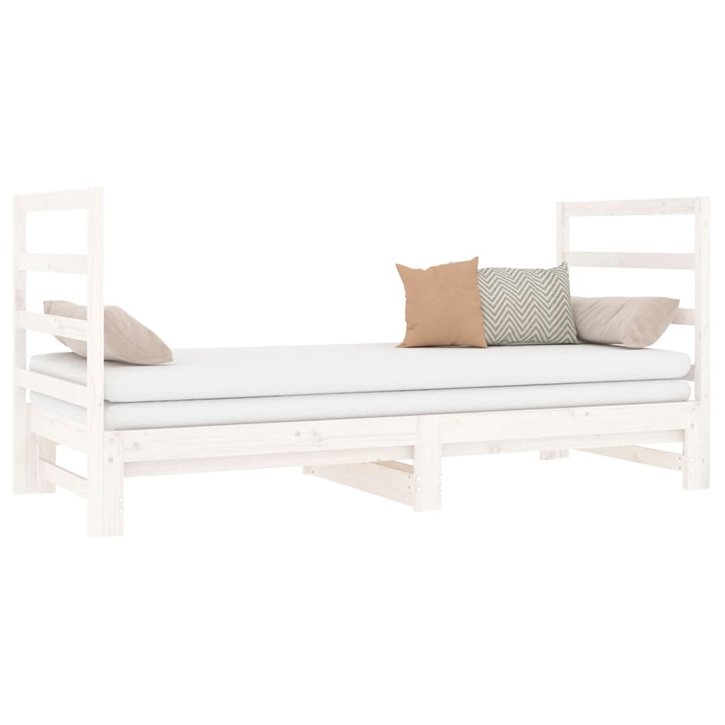 vidaXL Pull-out Day Bed without Mattress White 2x(90x190) cm