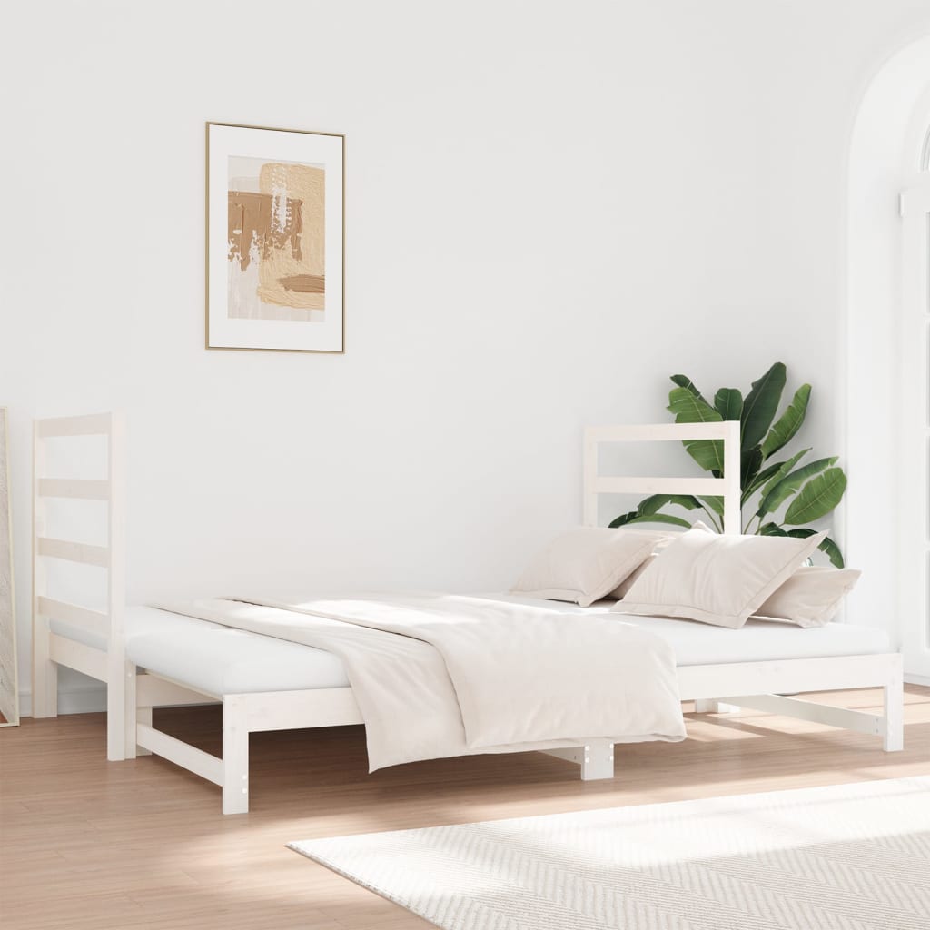 vidaXL Pull-out Day Bed without Mattress White 2x(90x190) cm