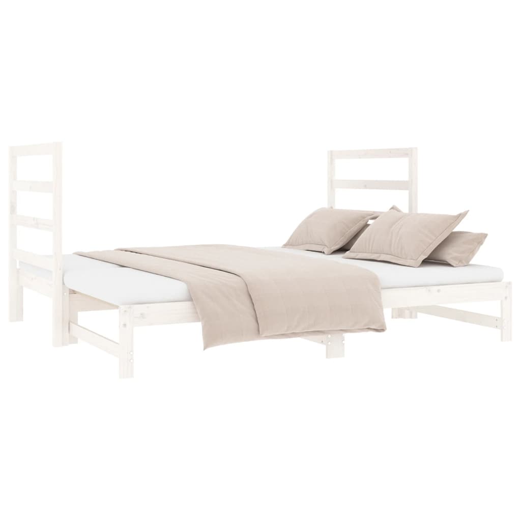 vidaXL Pull-out Day Bed without Mattress White 2x(90x190) cm