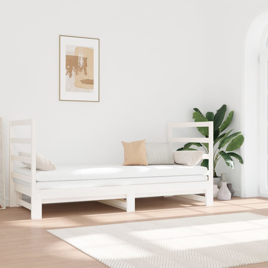 vidaXL Pull-out Day Bed without Mattress White 2x(90x190) cm