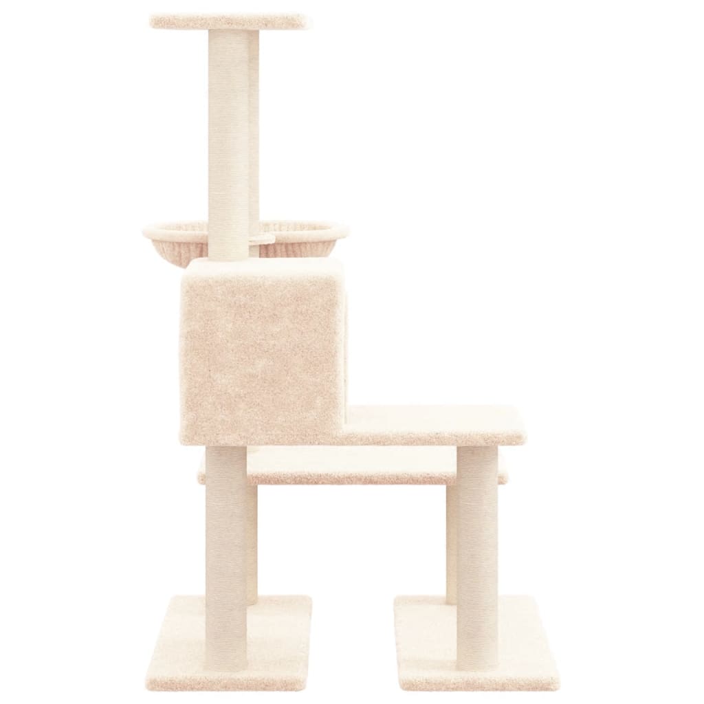 vidaXL Cat Tree with Sisal Scratching Posts Cream 94.5 cm