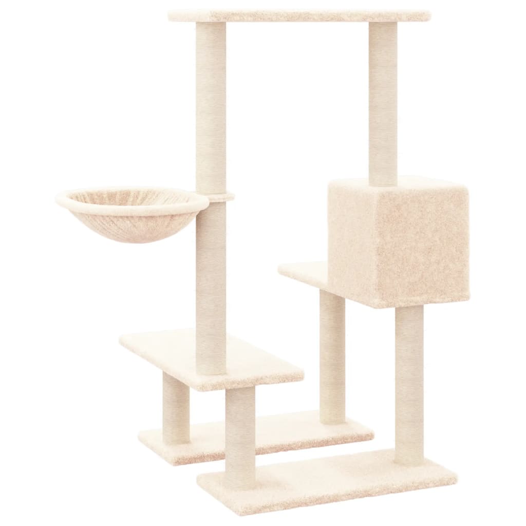 vidaXL Cat Tree with Sisal Scratching Posts Cream 94.5 cm