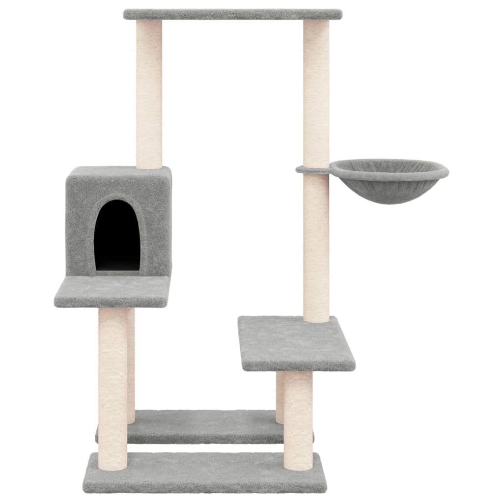 vidaXL Cat Tree with Sisal Scratching Posts Light Grey 94.5 cm