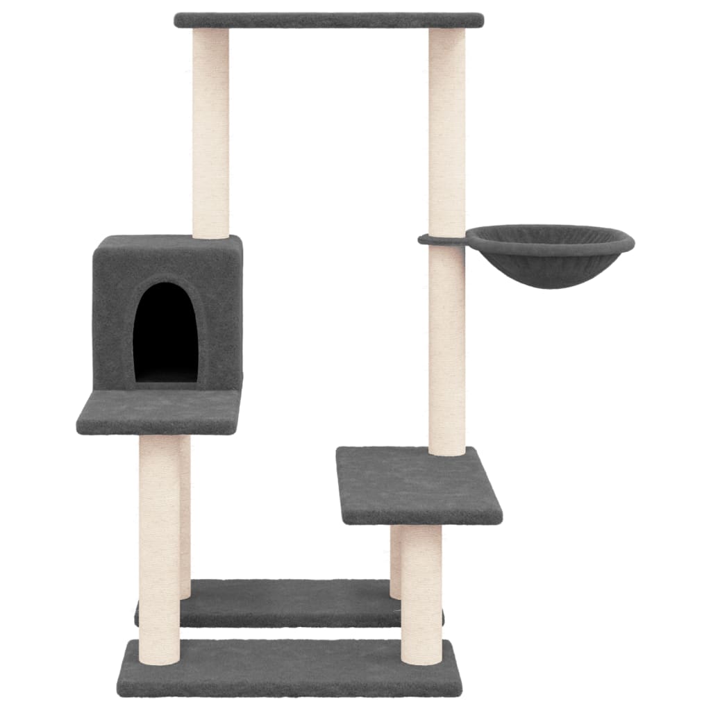 Cat Tree with Sisal Scratching Posts Dark Grey 94.5 cm