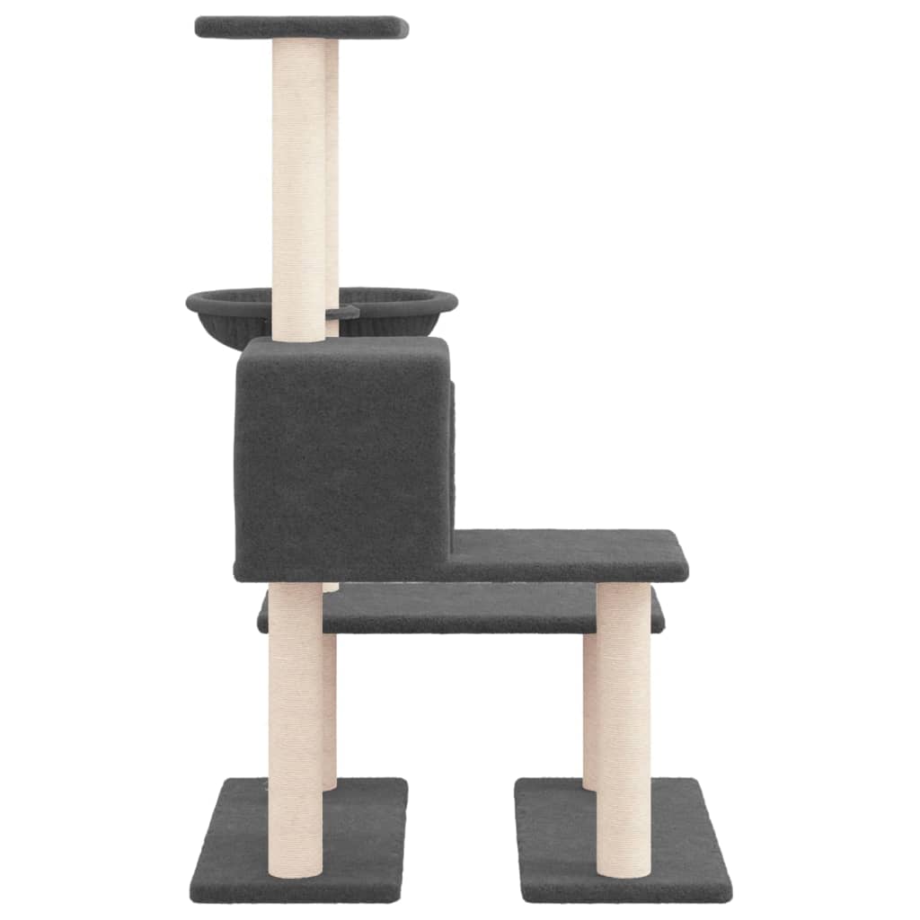 Cat Tree with Sisal Scratching Posts Dark Grey 94.5 cm