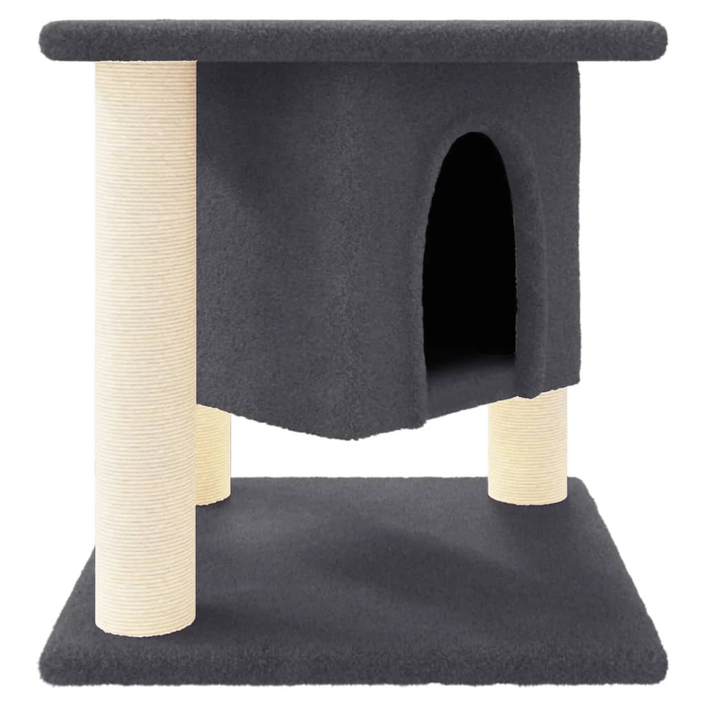 vidaXL Cat Tree with Sisal Scratching Posts Dark Grey 37 cm