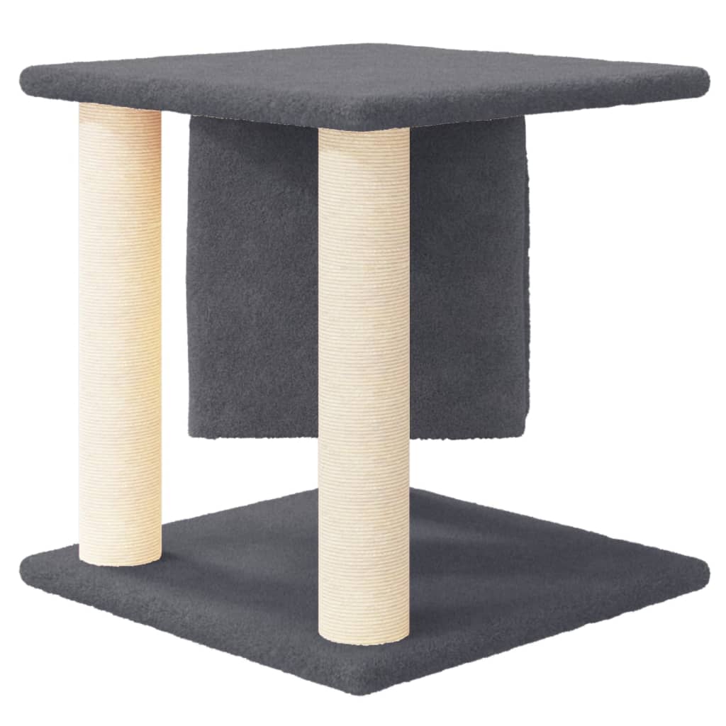 vidaXL Cat Tree with Sisal Scratching Posts Dark Grey 37 cm