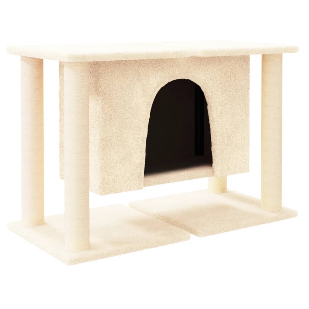 vidaXL Cat Tree with Sisal Scratching Posts Cream 50 cm