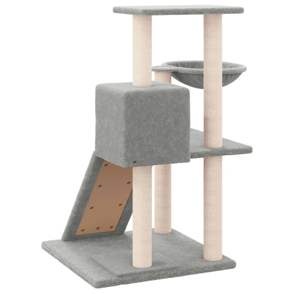 Cat Tree with Sisal Scratching Posts Light Grey 82 cm