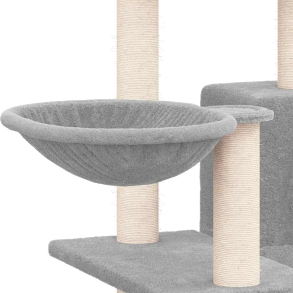 Cat Tree with Sisal Scratching Posts Light Grey 82 cm