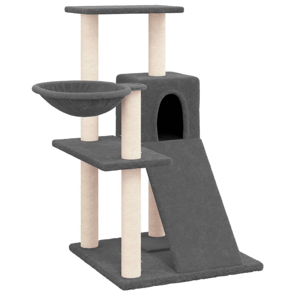 Cat Tree with Sisal Scratching Posts Dark Grey 82 cm