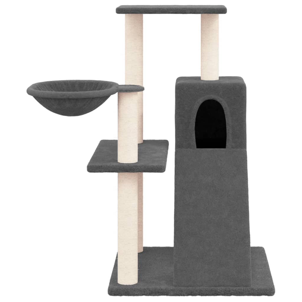 Cat Tree with Sisal Scratching Posts Dark Grey 82 cm