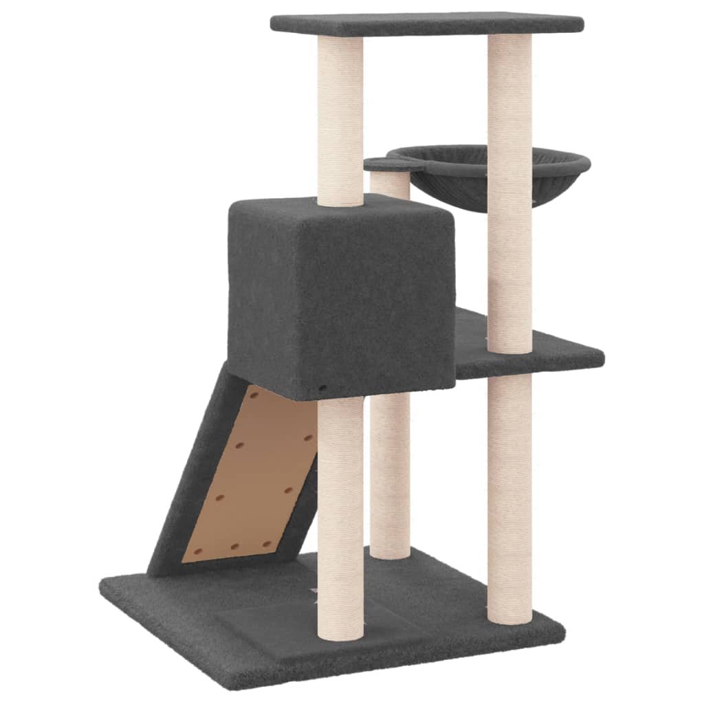 Cat Tree with Sisal Scratching Posts Dark Grey 82 cm