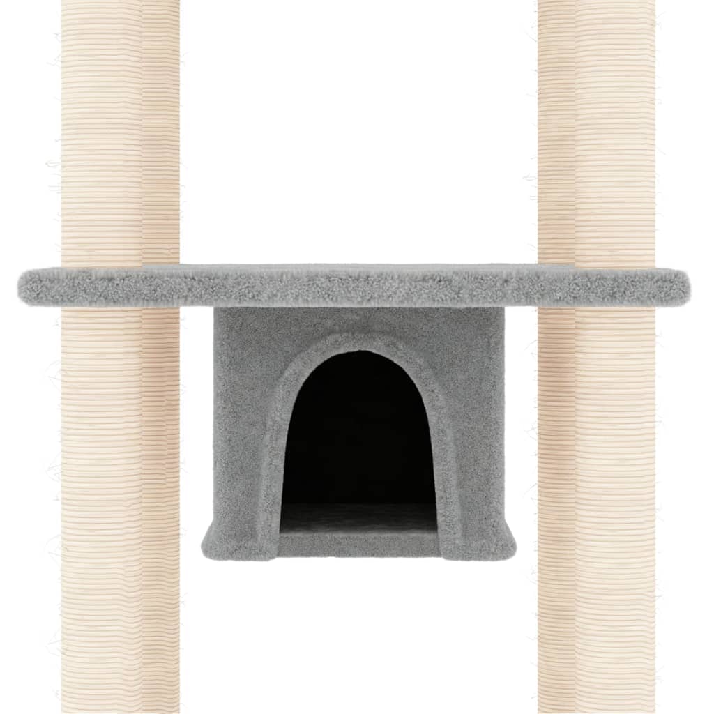 Cat Tree with Sisal Scratching Posts Light Grey 169 cm