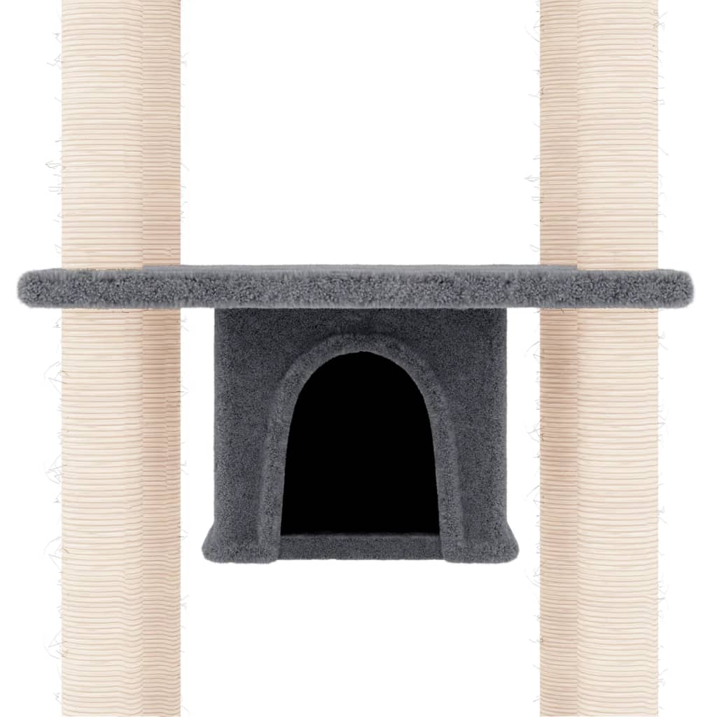 Cat Tree with Sisal Scratching Posts Dark Grey 169 cm