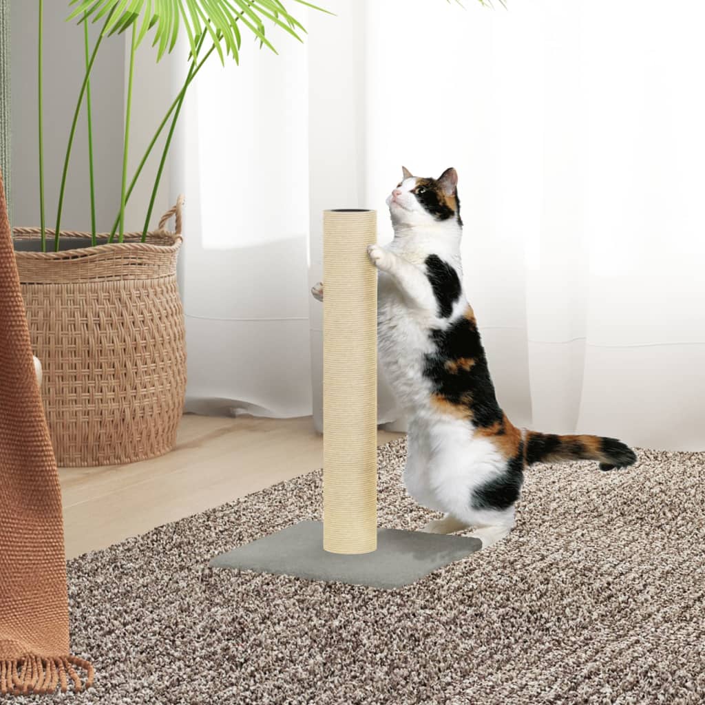 vidaXL Cat Scratching Post Light Grey 22x22x45 cm