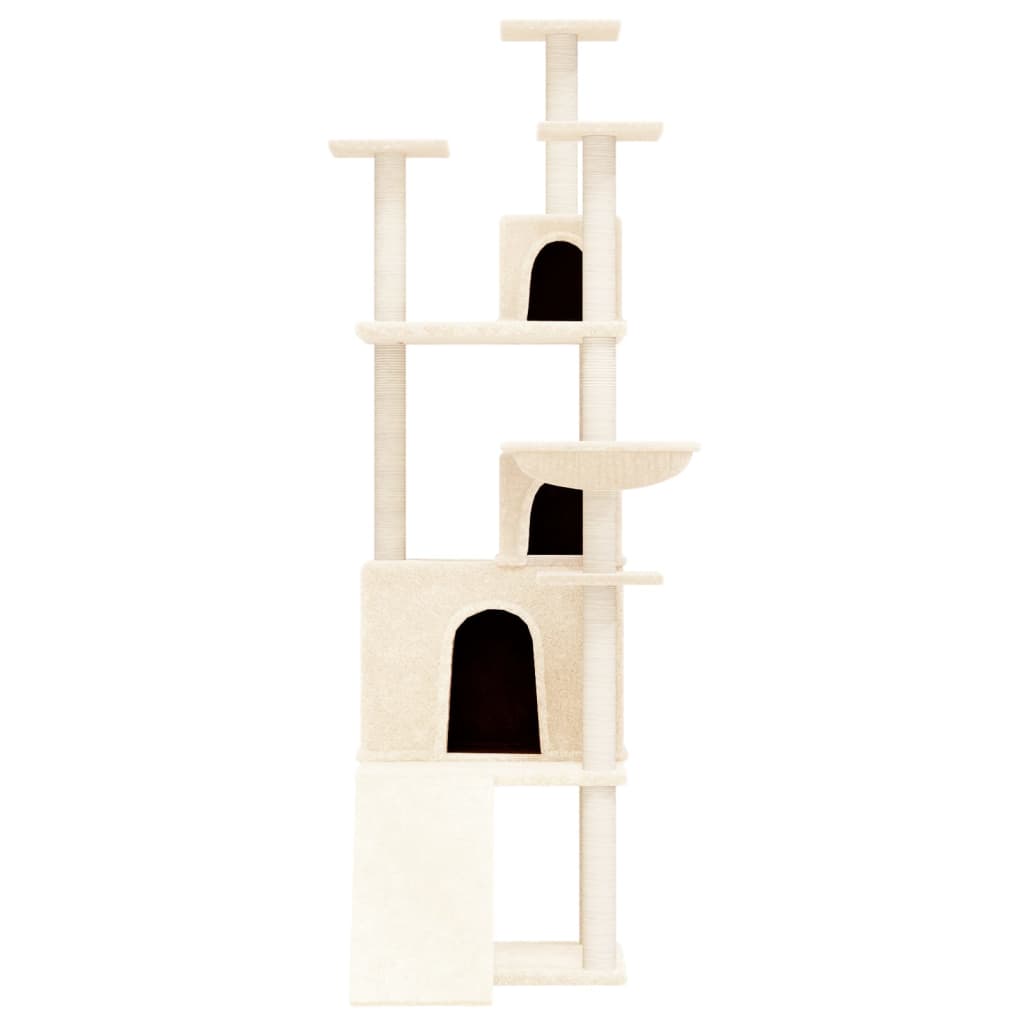 Cat Tree with Sisal Scratching Posts Cream 175 cm