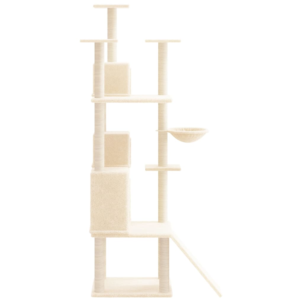 Cat Tree with Sisal Scratching Posts Cream 175 cm