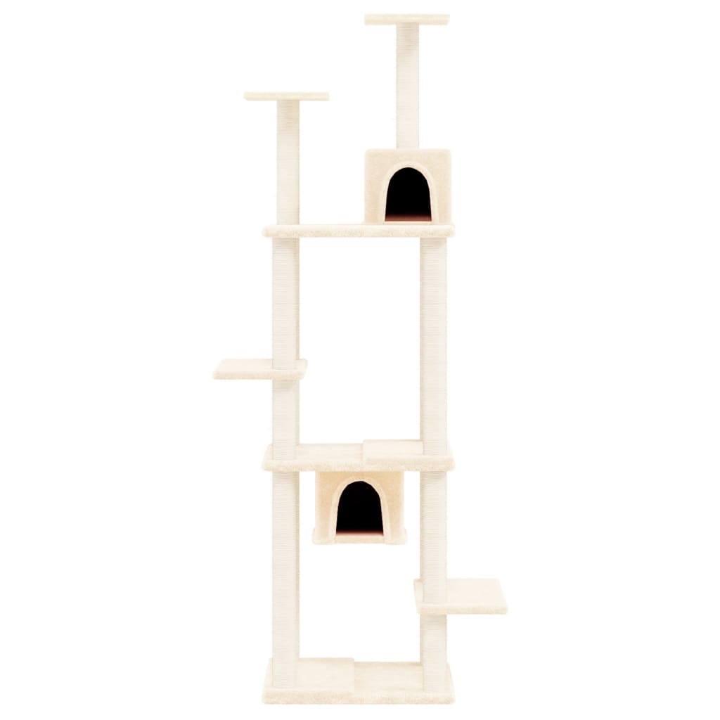 vidaXL Cat Tree with Sisal Scratching Posts Cream 176 cm