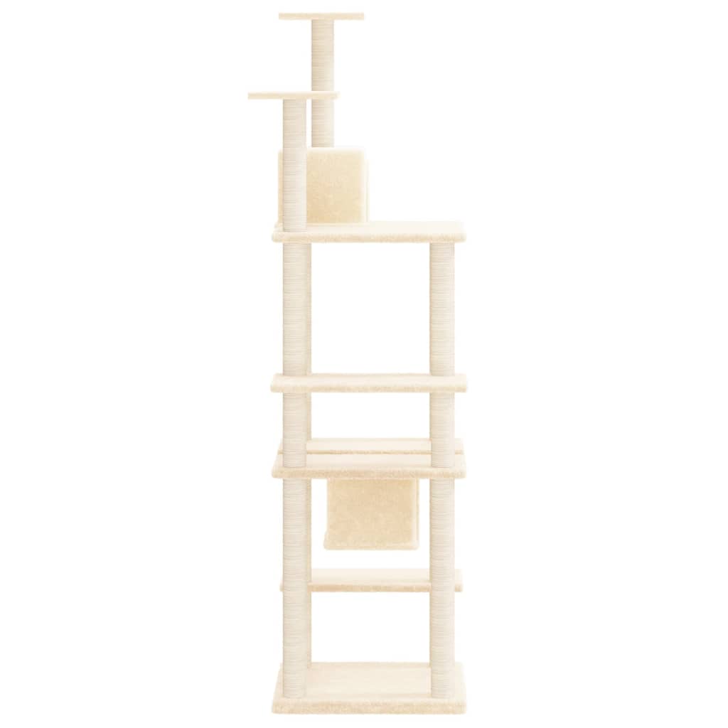 vidaXL Cat Tree with Sisal Scratching Posts Cream 176 cm