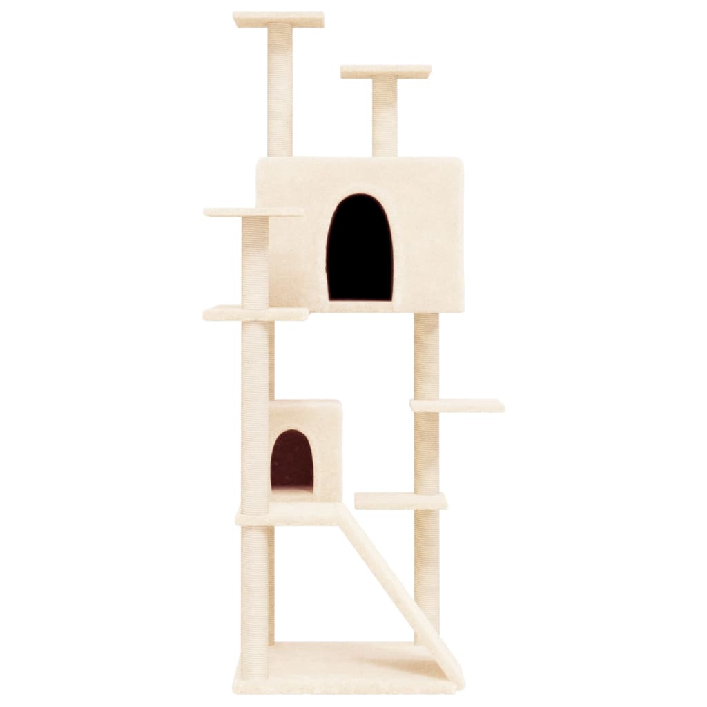 vidaXL Cat Tree with Sisal Scratching Posts Cream 153 cm