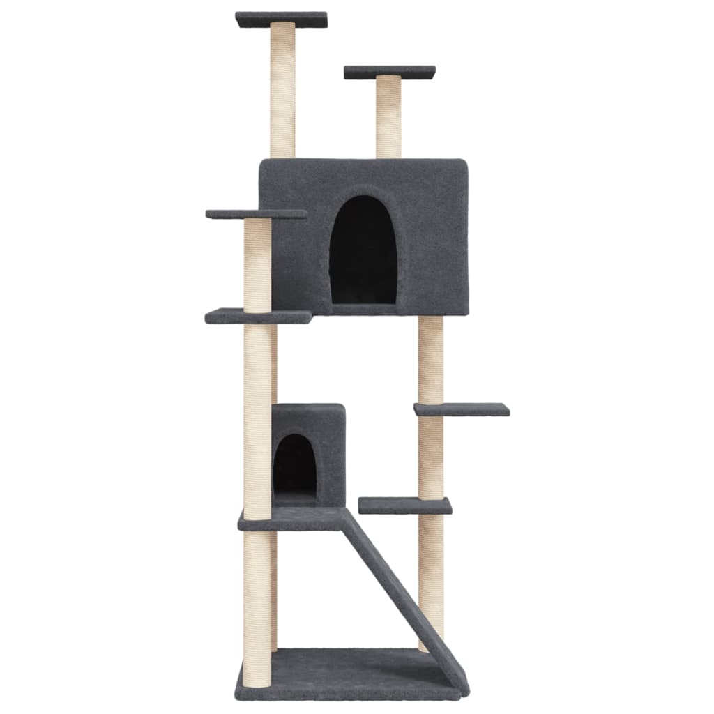 Cat Tree with Sisal Scratching Posts Dark Grey 153 cm